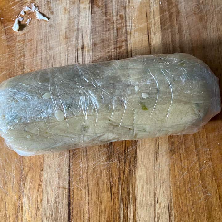 dough wrapped in cling film