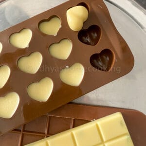 set white chocolate popped out of the molds