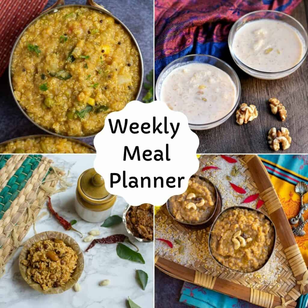 square image of weekly meal planner