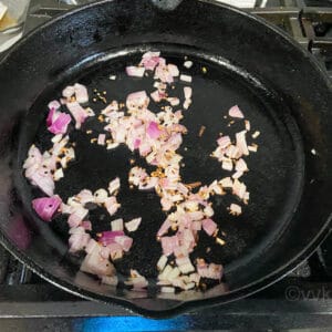 sauteing onion for the bhurji