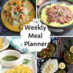 vegetarian recipes collage for weekly meal planner