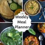 pinterest collage of weekly meal planner dishes