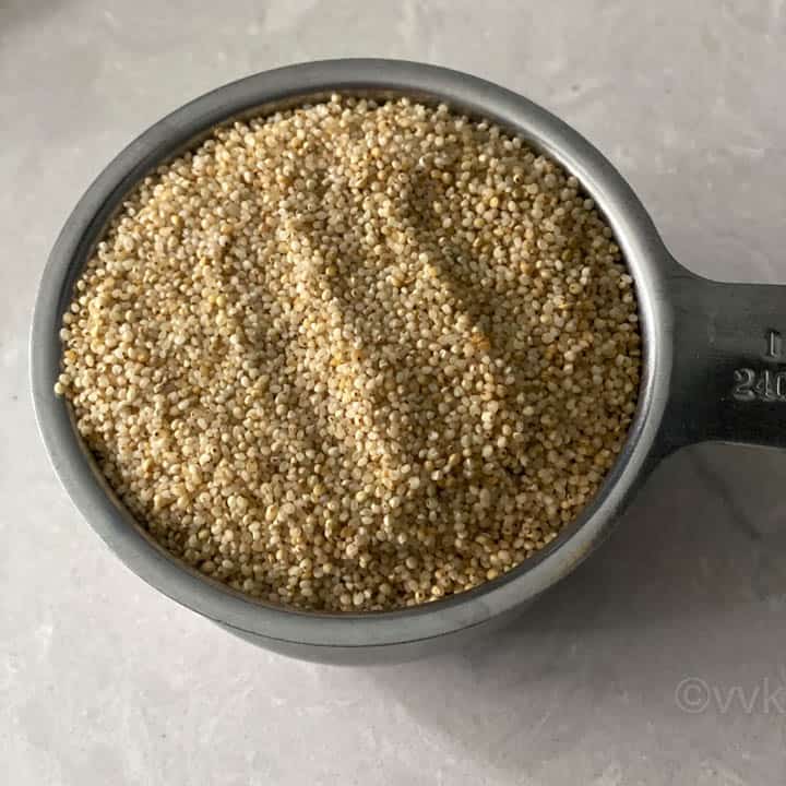 barnyard millet in a measuring cup