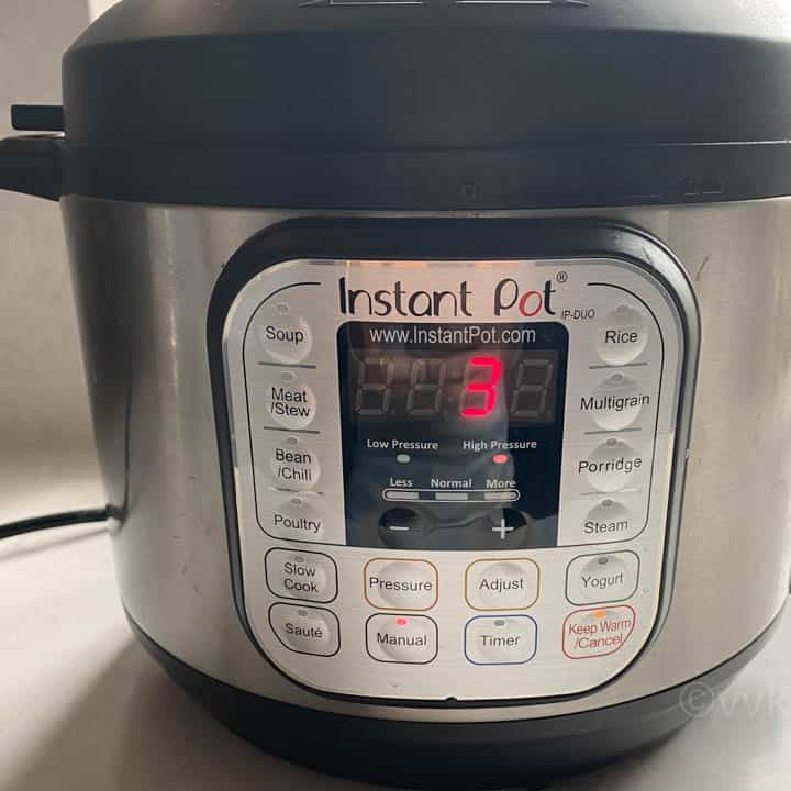 setting the cooking time as 3 minutes