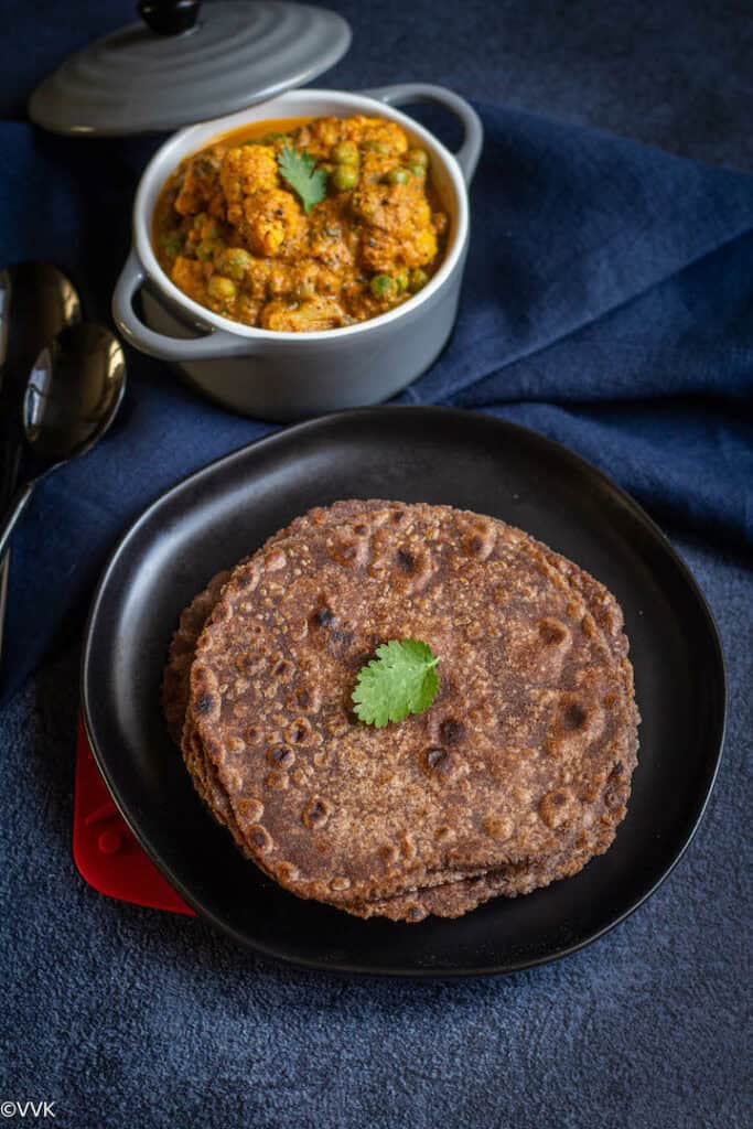 stacked up ragi rotis