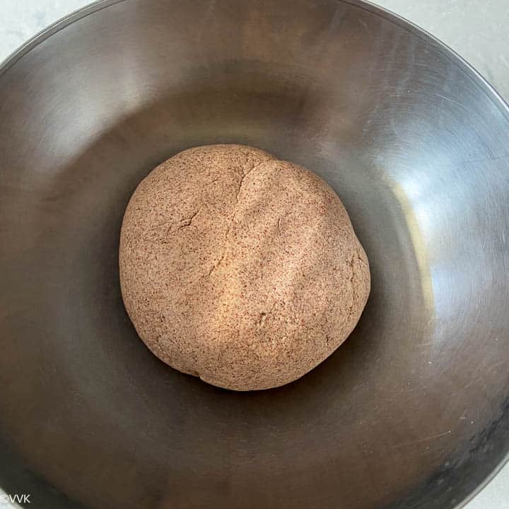 kneaded ragi chapati dough