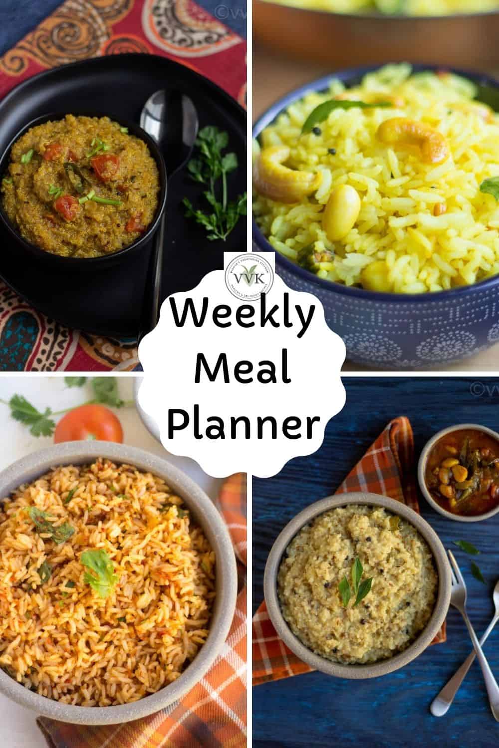 Indian Weekly Meal Planning | Weekly Meal Planner - Vidhya’s Vegetarian ...