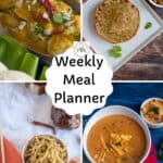collage of dishes in the weekly meal plan