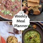 weekly meal planner dishes collage