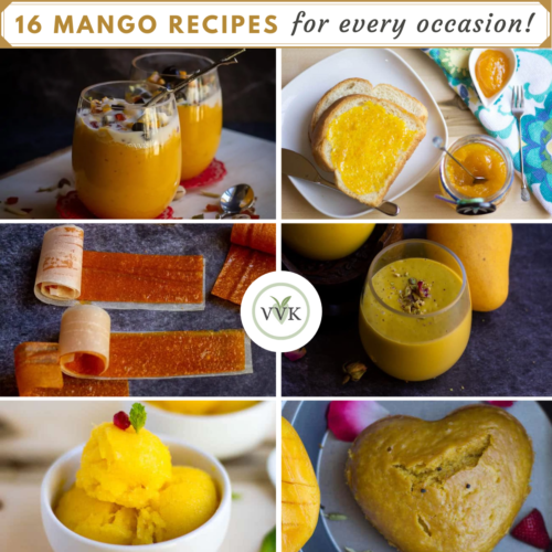 square image of mango recipe collage with title