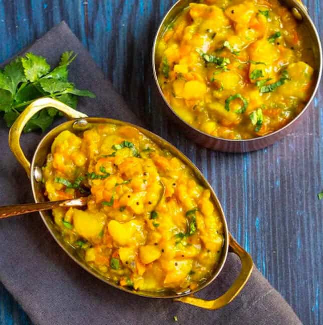 Overhead on the delicious Poori Masala
