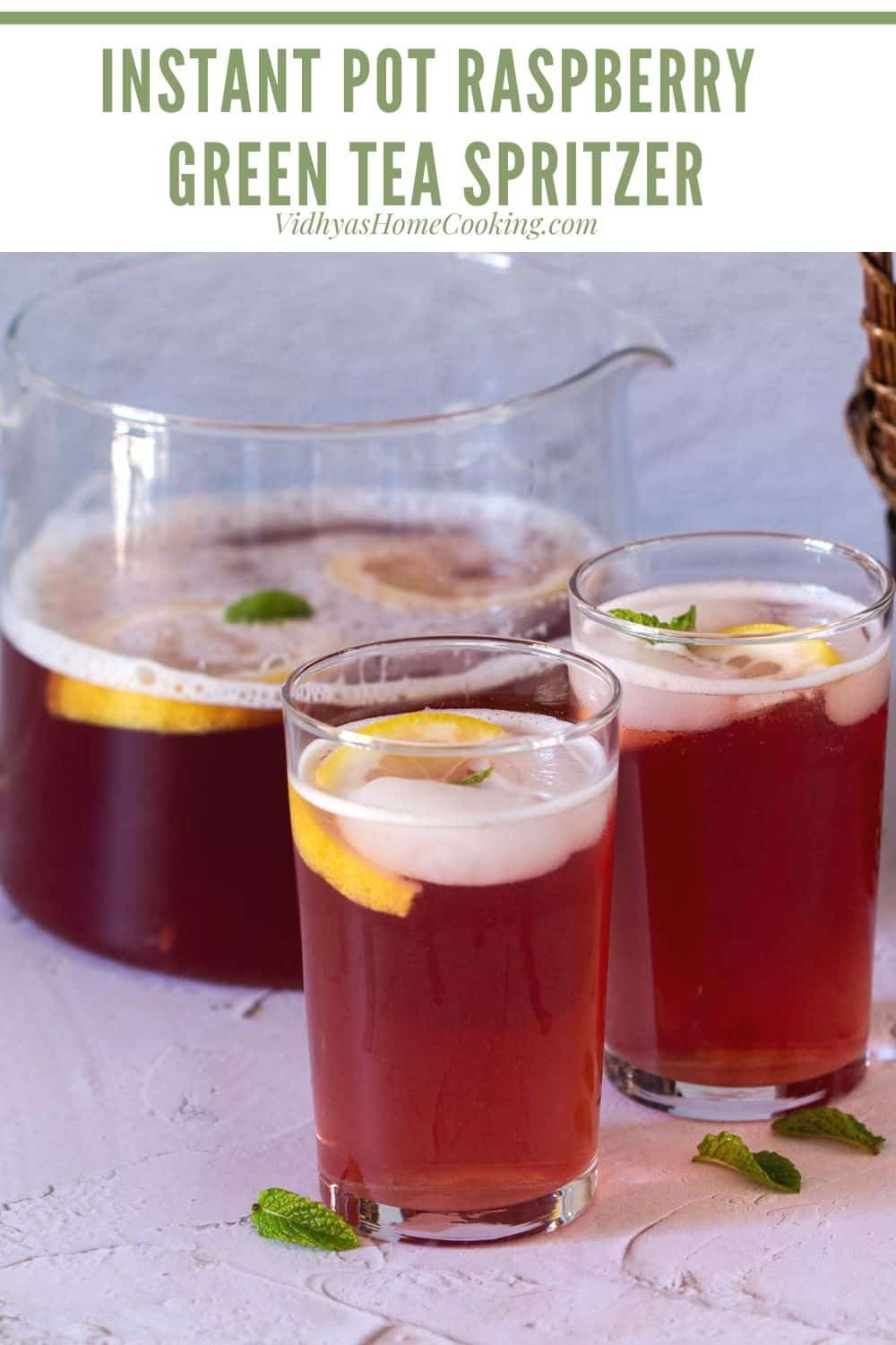 Instant Pot Raspberry Green Tea Spritzer - Vidhya’s Vegetarian Kitchen