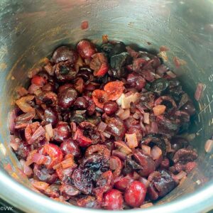 cherry chutney ready to be cooked