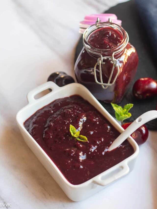 Instant Pot Cherry Chutney Vidhya’s Vegetarian Kitchen