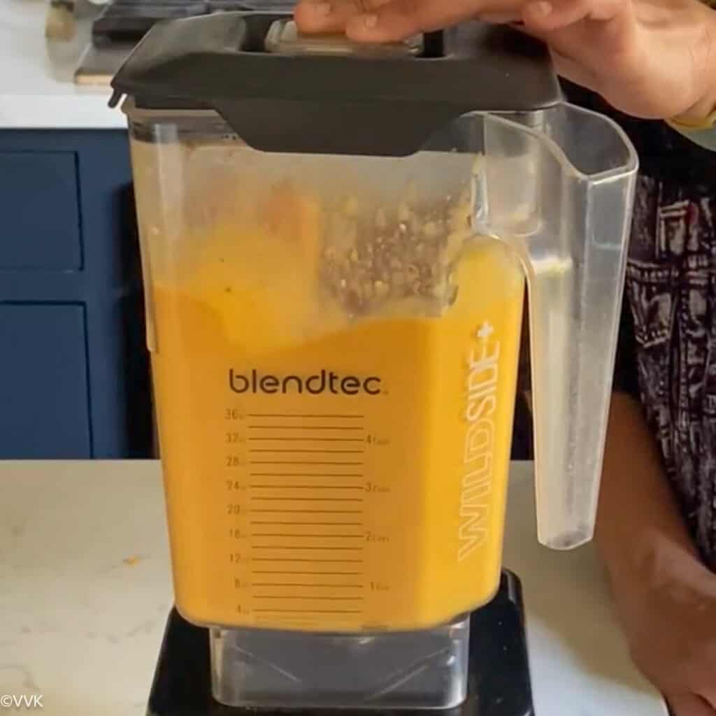 blending the smoothie