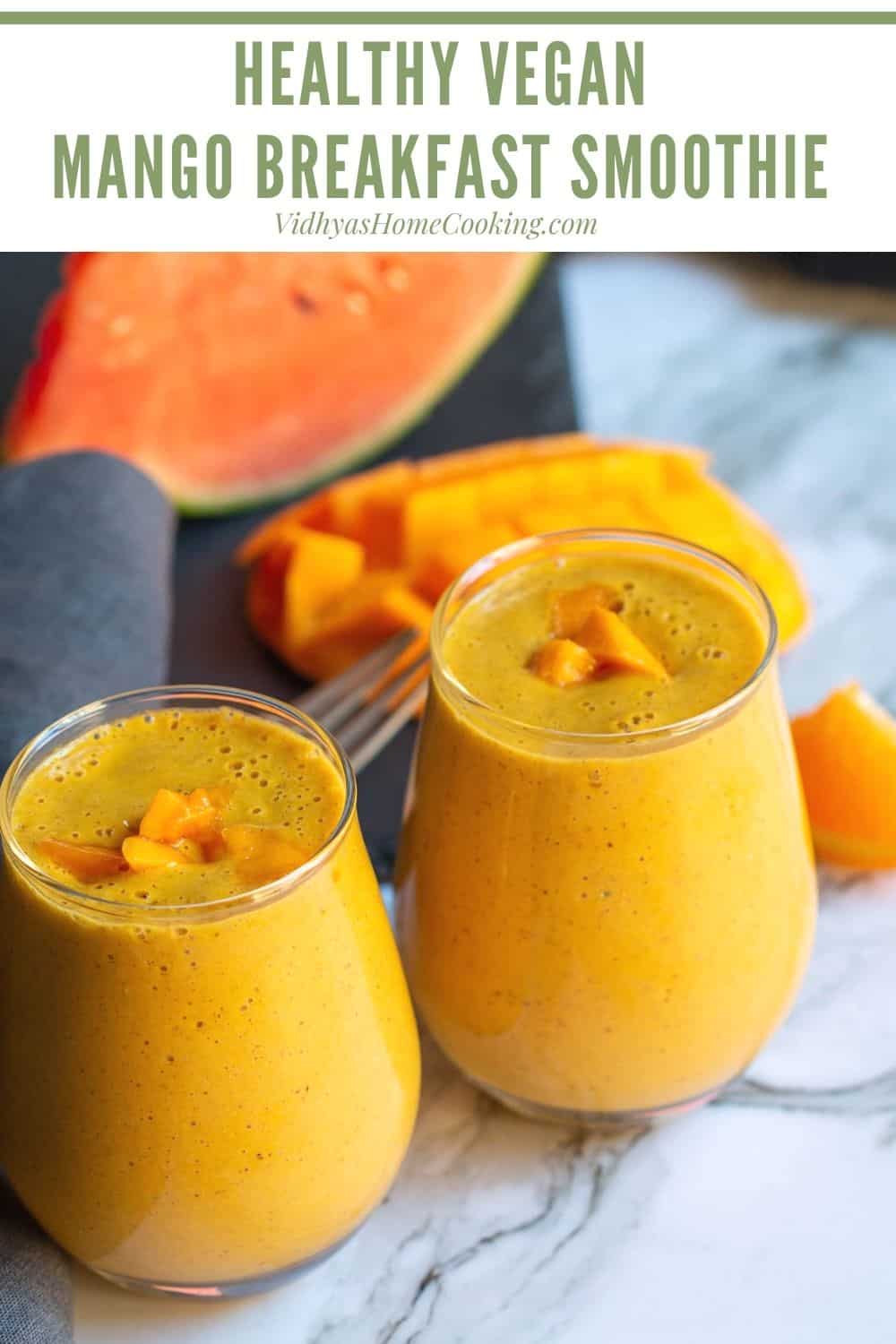 Healthy Vegan Mango Breakfast Smoothie | Easy Breakfast Smoothies