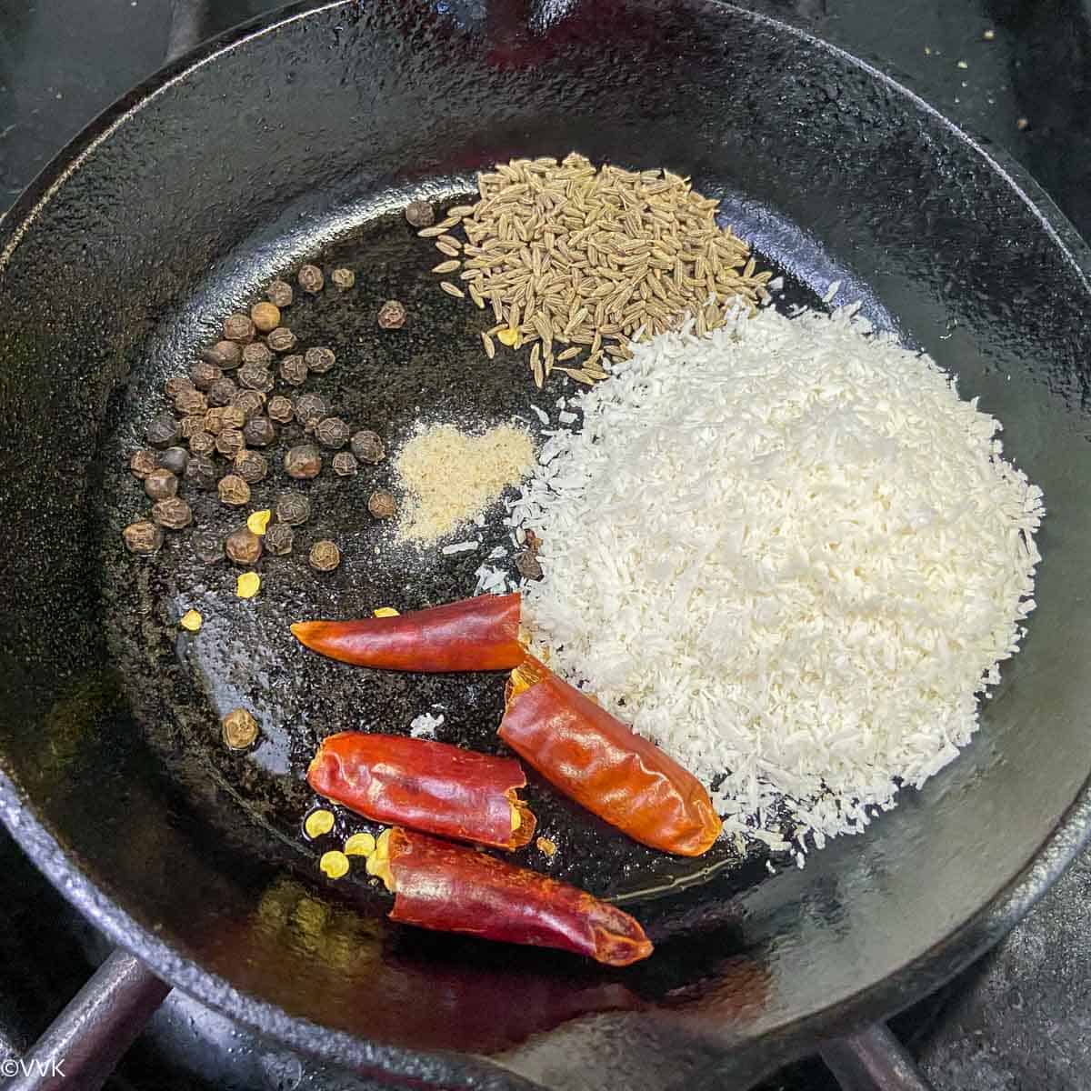 roasting the spices