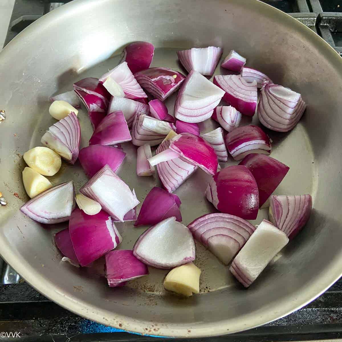 sauteing onions and garlic