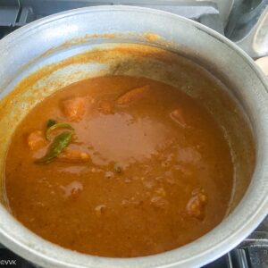 bringing the sambar to boil
