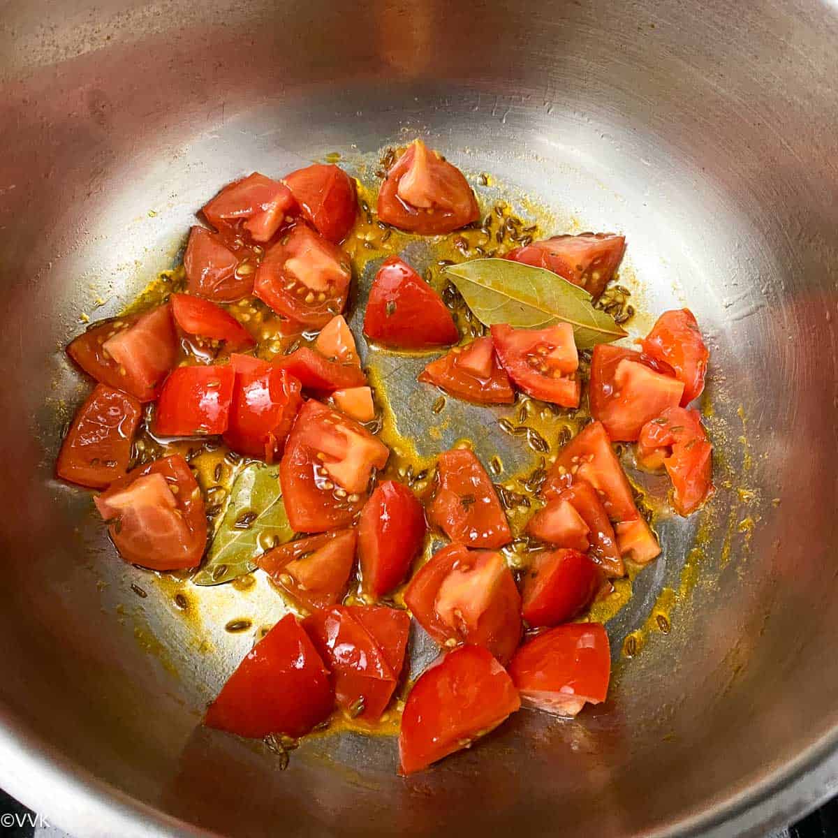 tempering and sauteing tomatoes