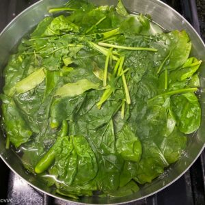 blanched spinach