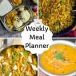 collage of weekly meal planning recipes