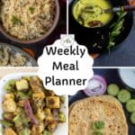 collage of dishes used in this week's meal planner for pinterest
