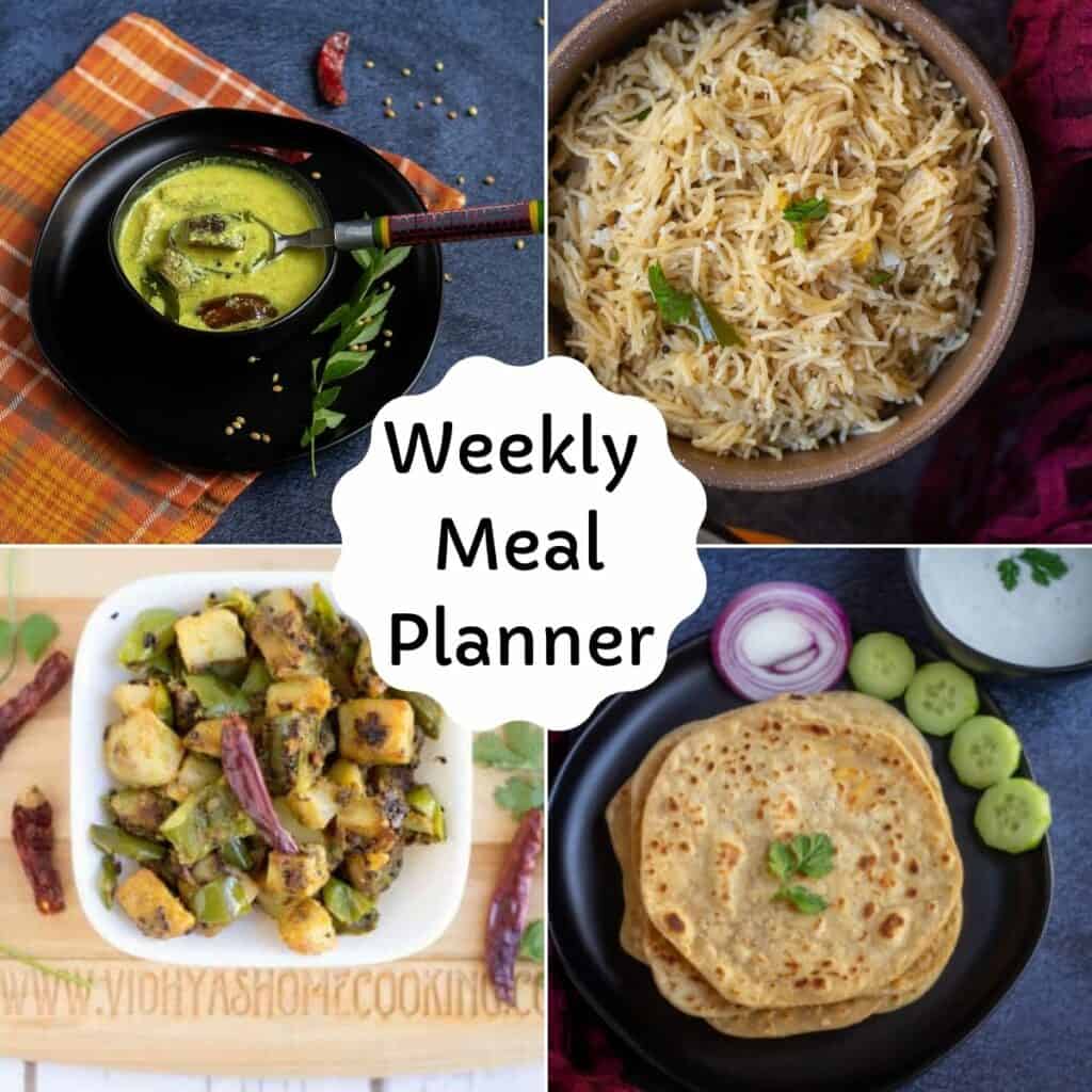 collage of dishes used in this week's meal planner