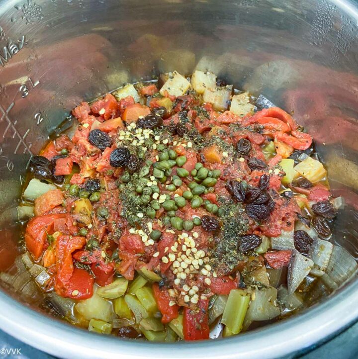 Instant Pot Caponata Sicilian Eggplant Dish Vidhya’s Vegetarian Kitchen