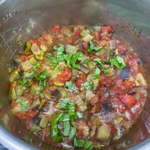 caponata with basil sprinkled