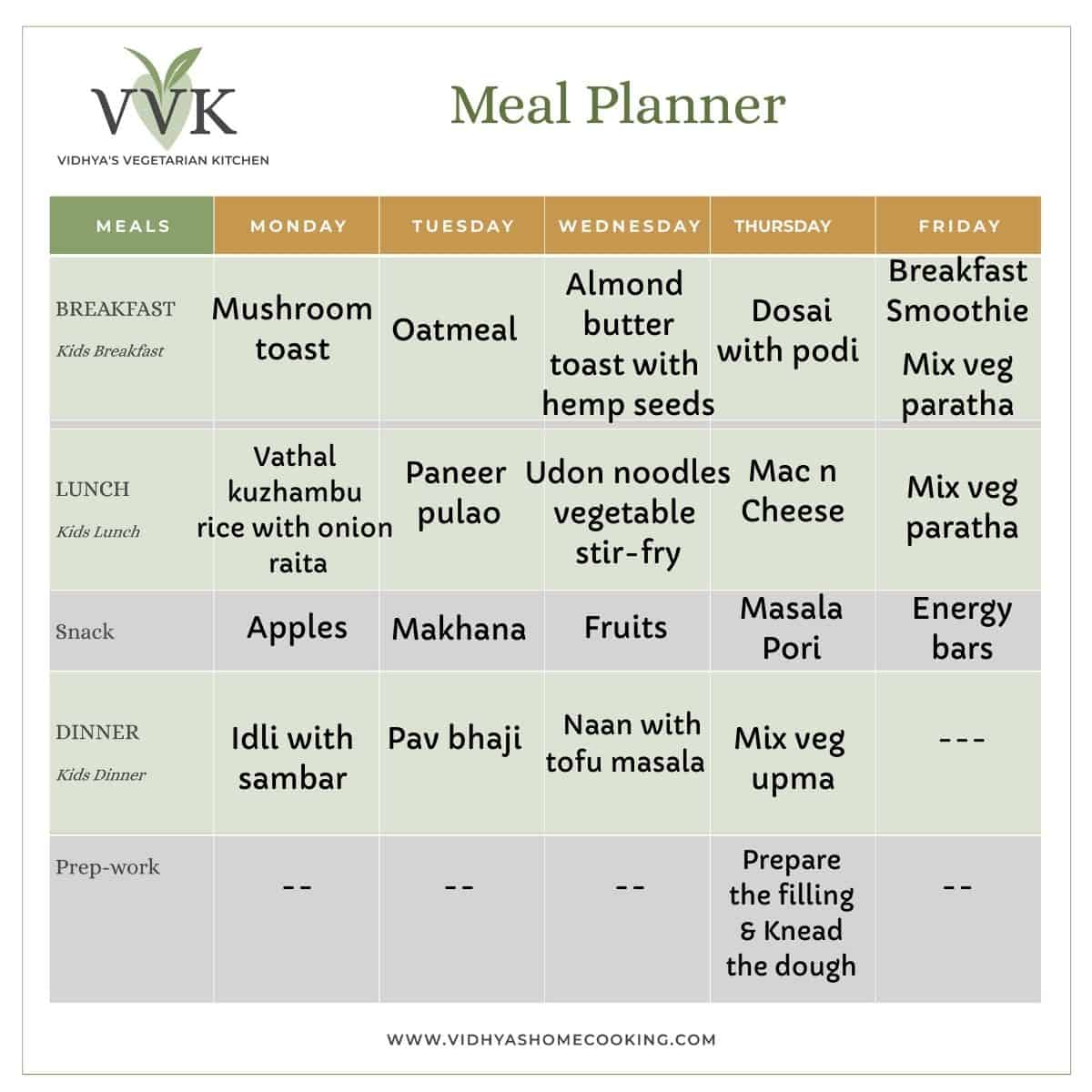 VVK Meal Planner