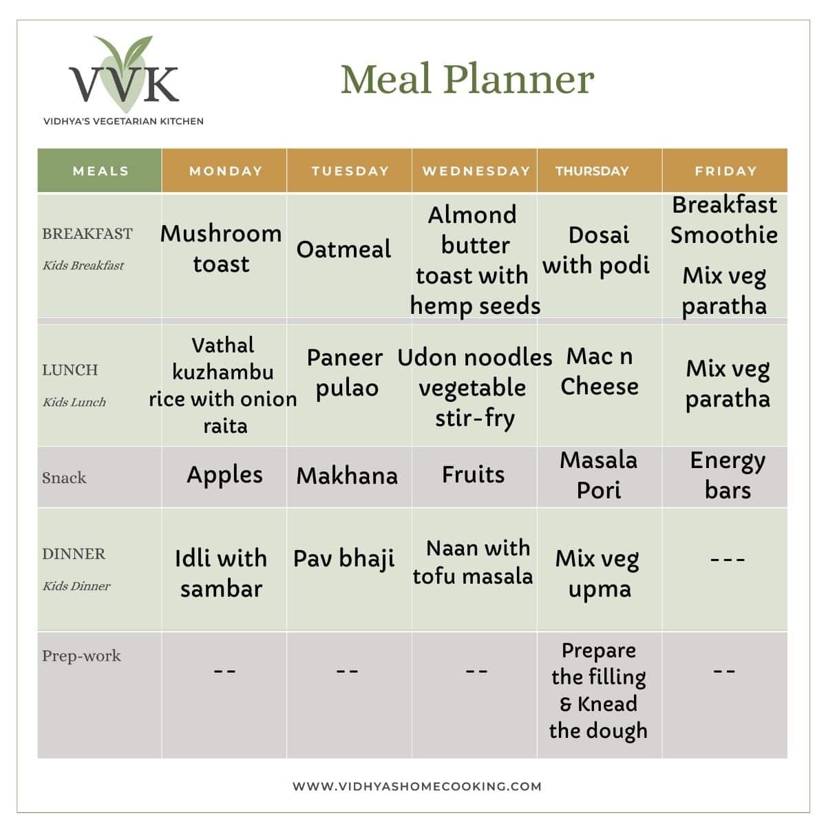 VVK Meal Planner