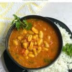 moroccan stew with text overlay for pinterest
