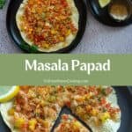collage of masala papad with text overlay for pinterest