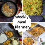 recipe collage of weekly meal planner recipes