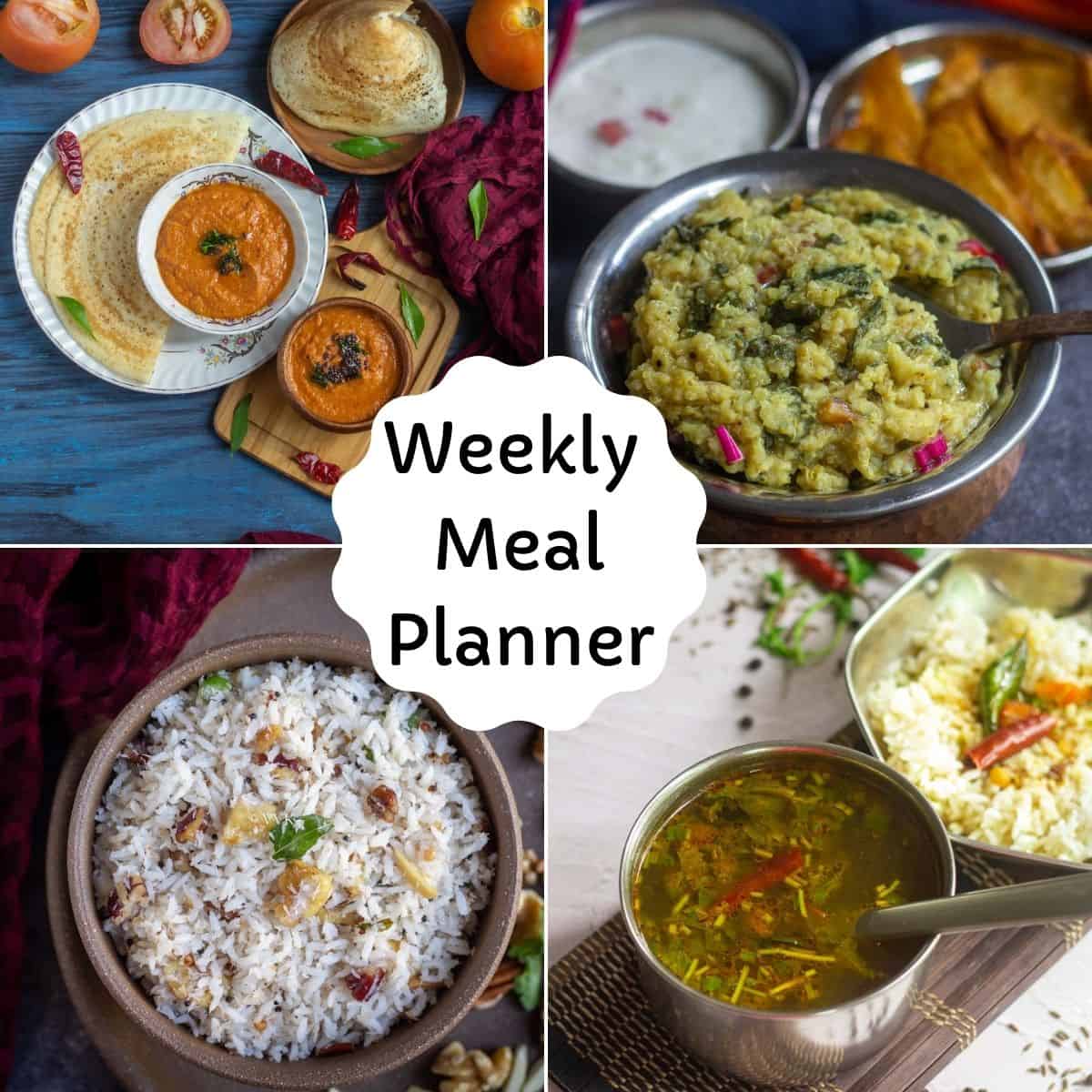 weekly meal planner collage