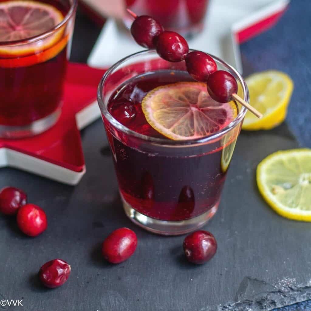 Cranberry Ginger Ale Mocktail Holiday Mocktails Vidhya’s Vegetarian