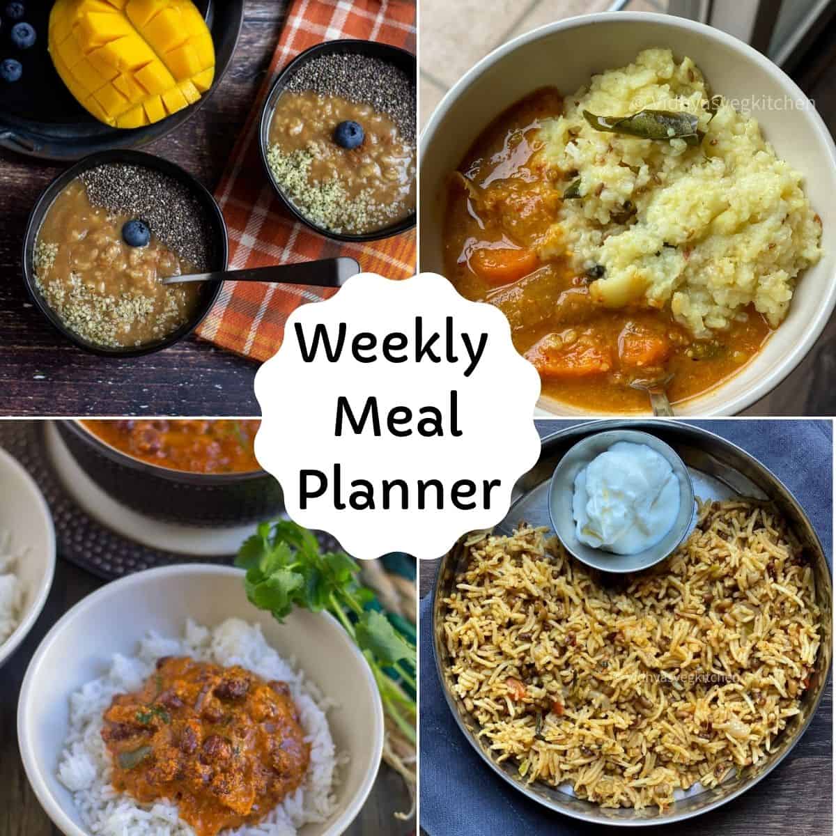weekly meal planner collage