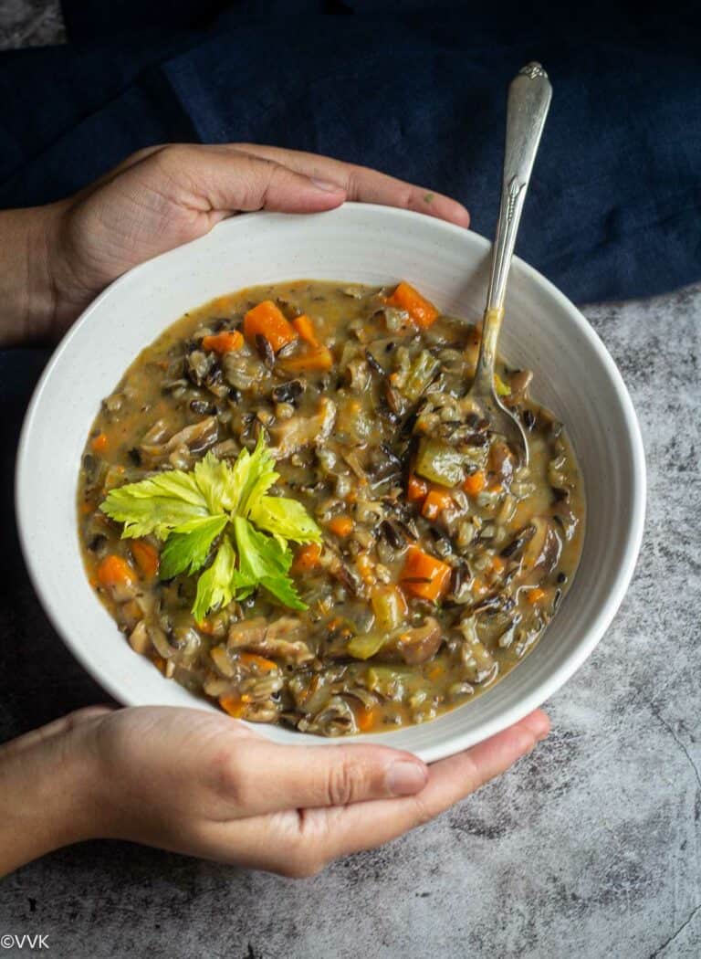 Vegan Mushroom and Wild Rice Soup Instant Pot Wild Rice Soup