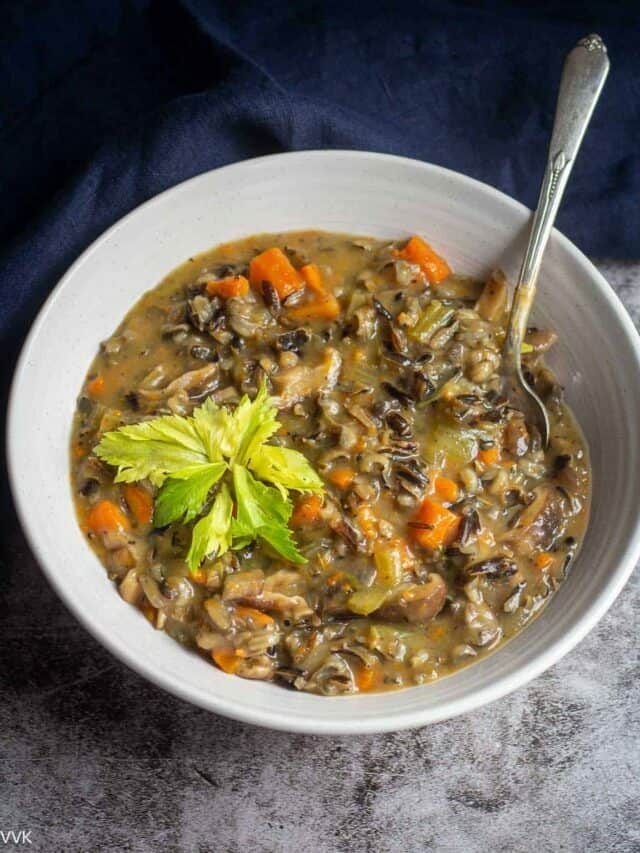 Vegan Mushroom and Wild Rice Soup