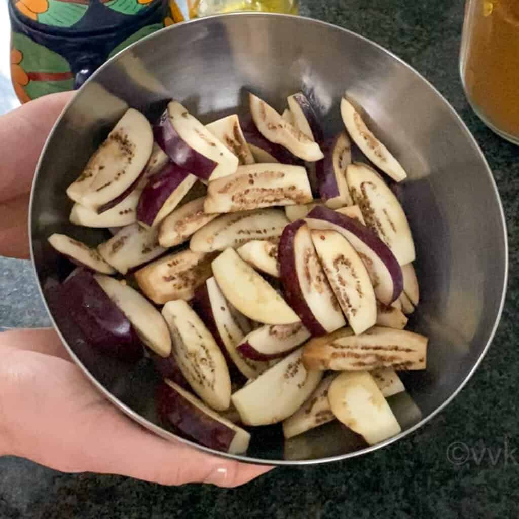 Air Fryer Brinjal Dry Curry Baby Eggplant Roast