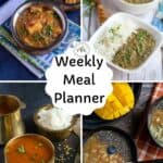collage of weekly meal planner dishes for pinterest