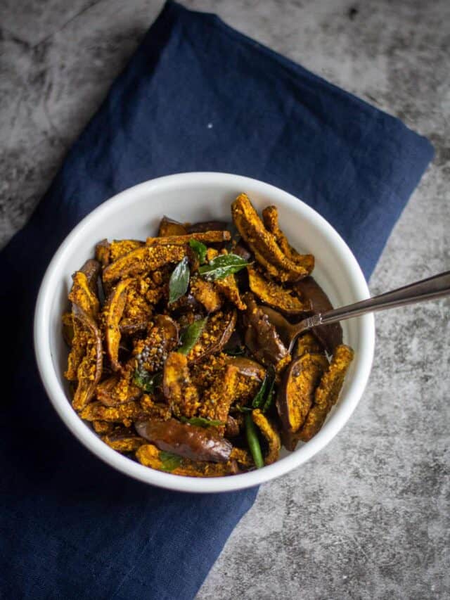 Air Fryer Brinjal Dry Curry Vidhya’s Vegetarian Kitchen