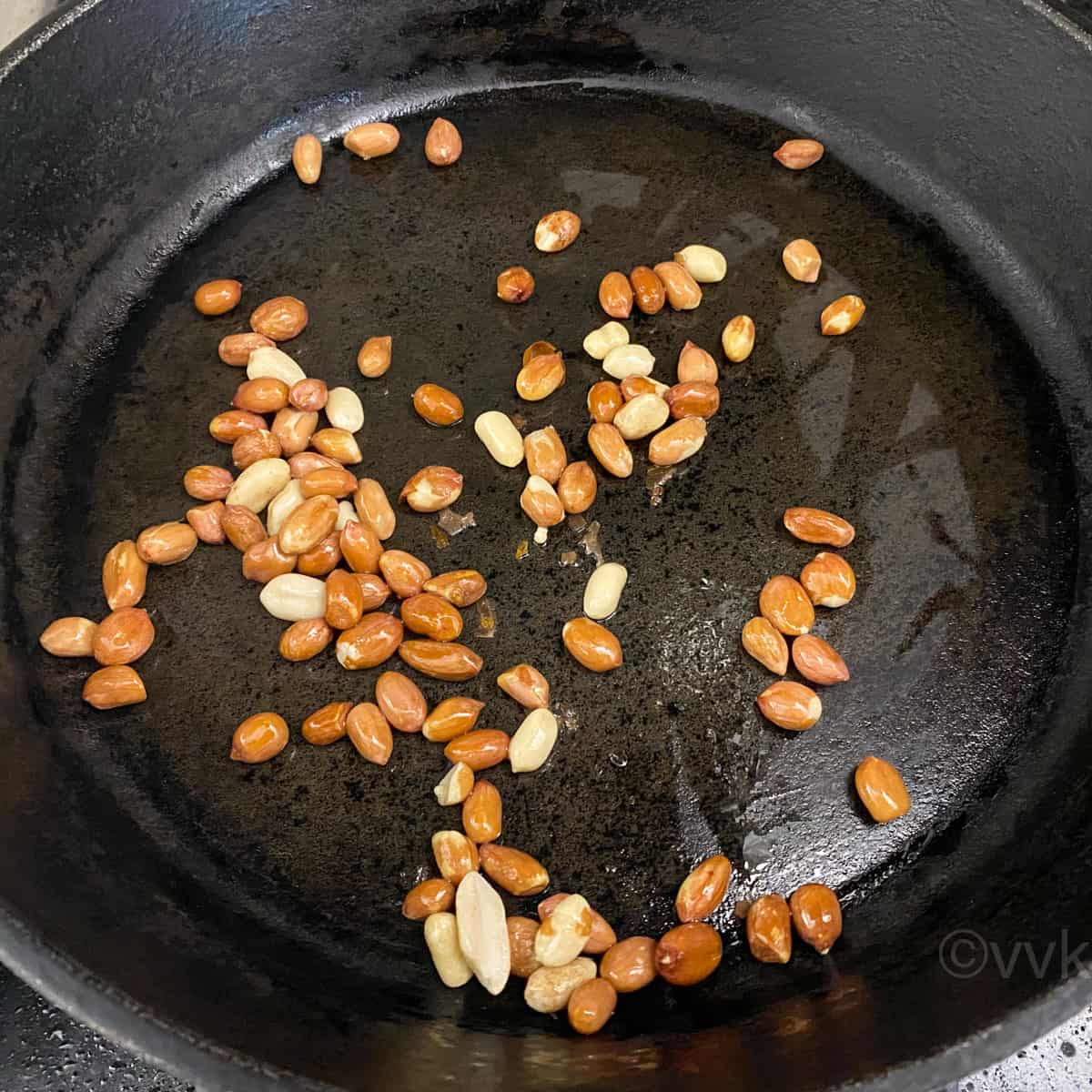 roasting peanuts