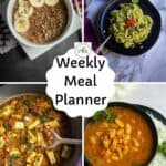 weekly meal planner dishes collage for pinterest