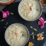 instant pot kheer with text overlay for pinterest