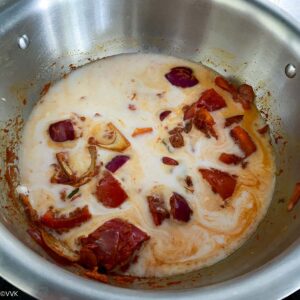 add the coconut milk and soy sauce