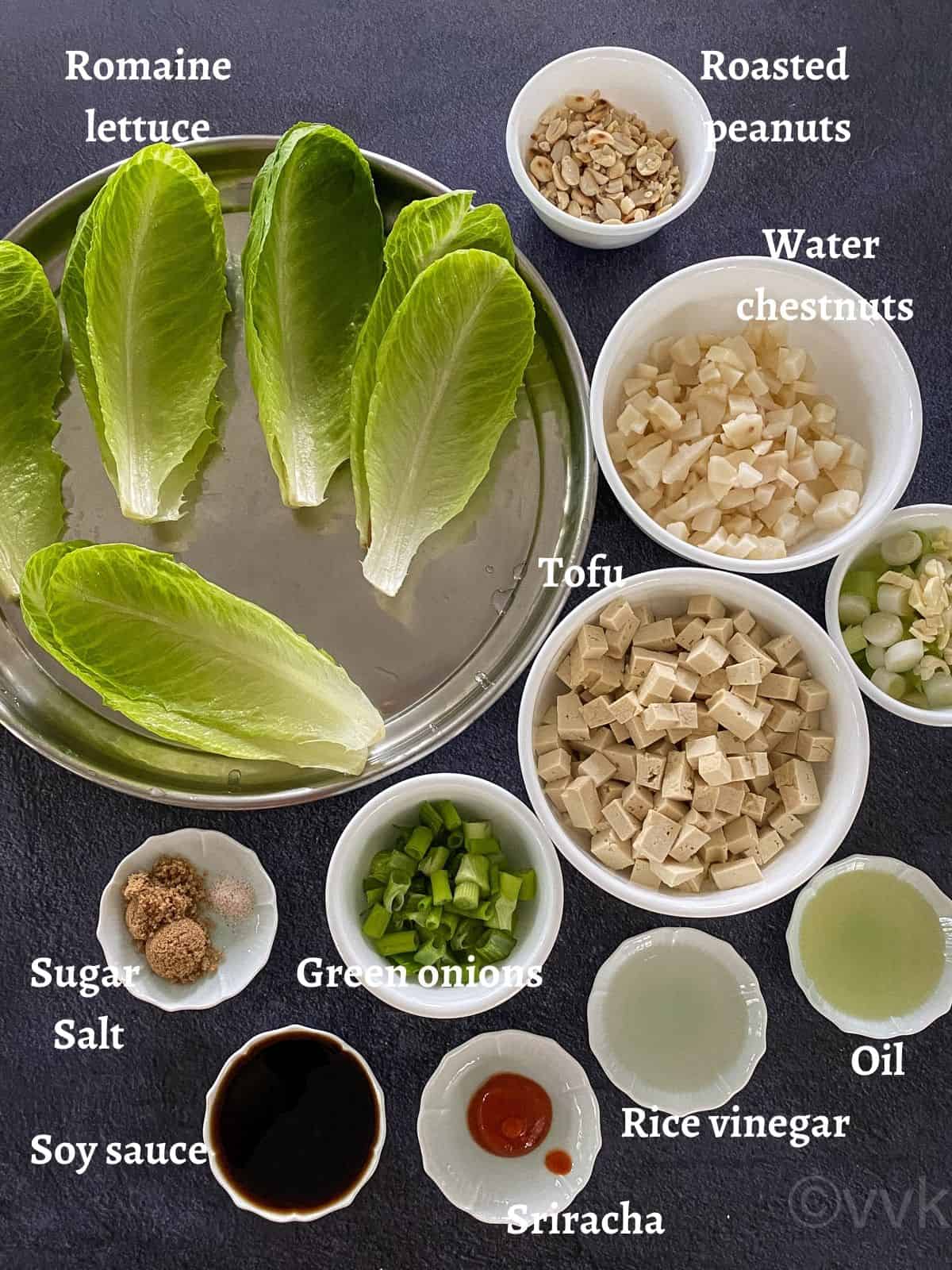 ingredients shot required for the lettuce wrap