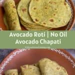 collage of avocado roti for pinterest