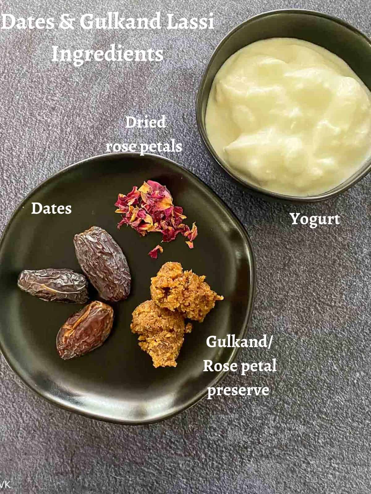 ingredients required for making dates lassi
